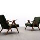 Mid Century Easy Chair Model B - 310 Var in Light Green Buckle