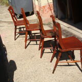 Set of 4 chairs to the model of English admiralty of the XIX century in massive Elm