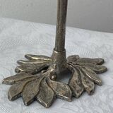 Pair of metal flower candlesticks