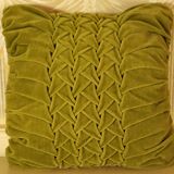 Moss green velvet cushion