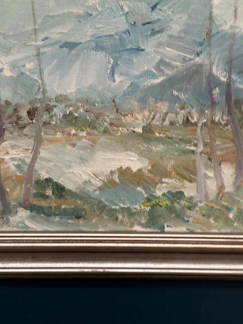 Original Swedish Oil Painting - "Nature Scene" by Maja Sjöberg - Signed - Vintage and Framed - 35.5 × 43.5 cm (14" × 17.1")