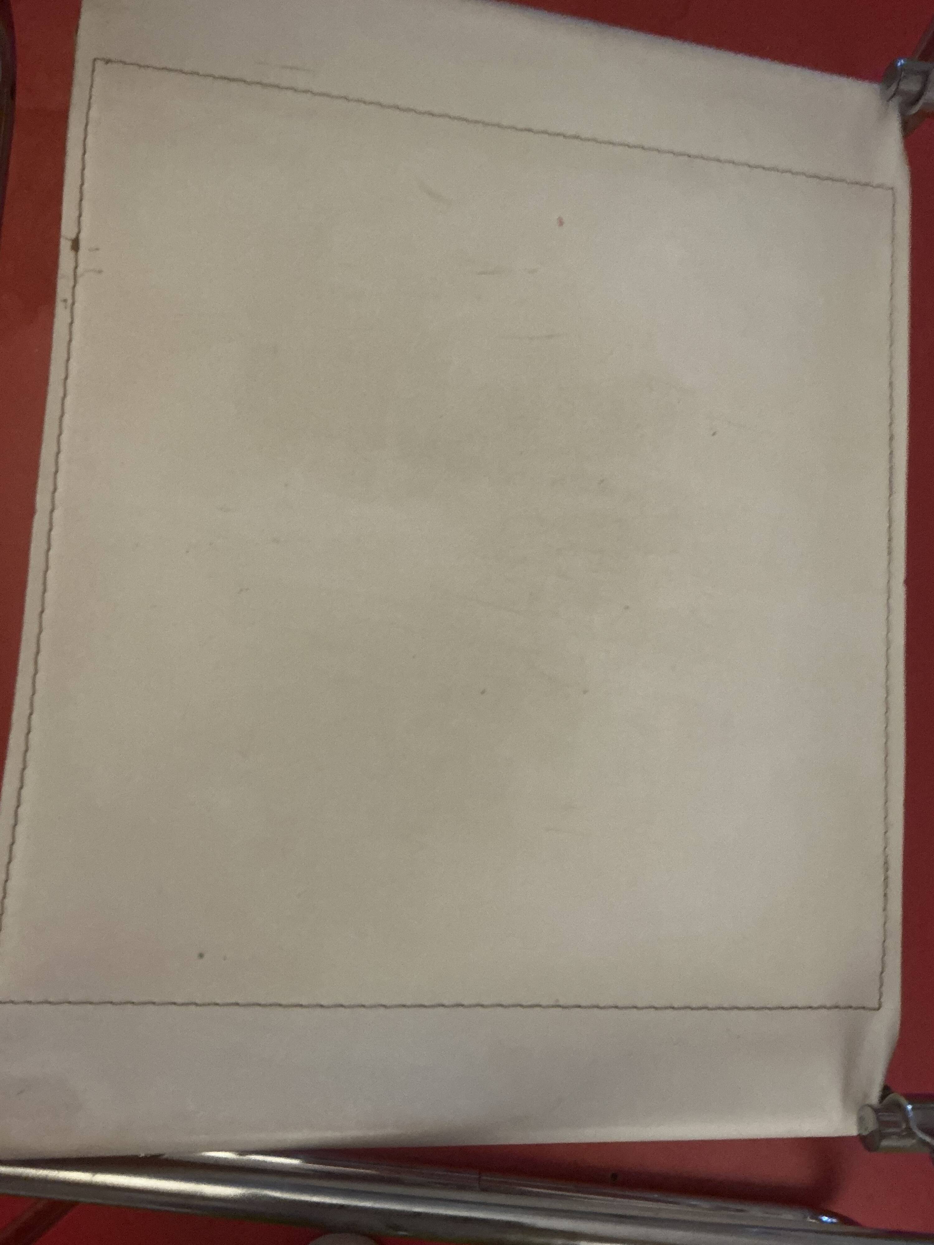 Vintage Marcel Breuer style armchair in white leather