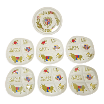 Salins Pommard fondue plate set