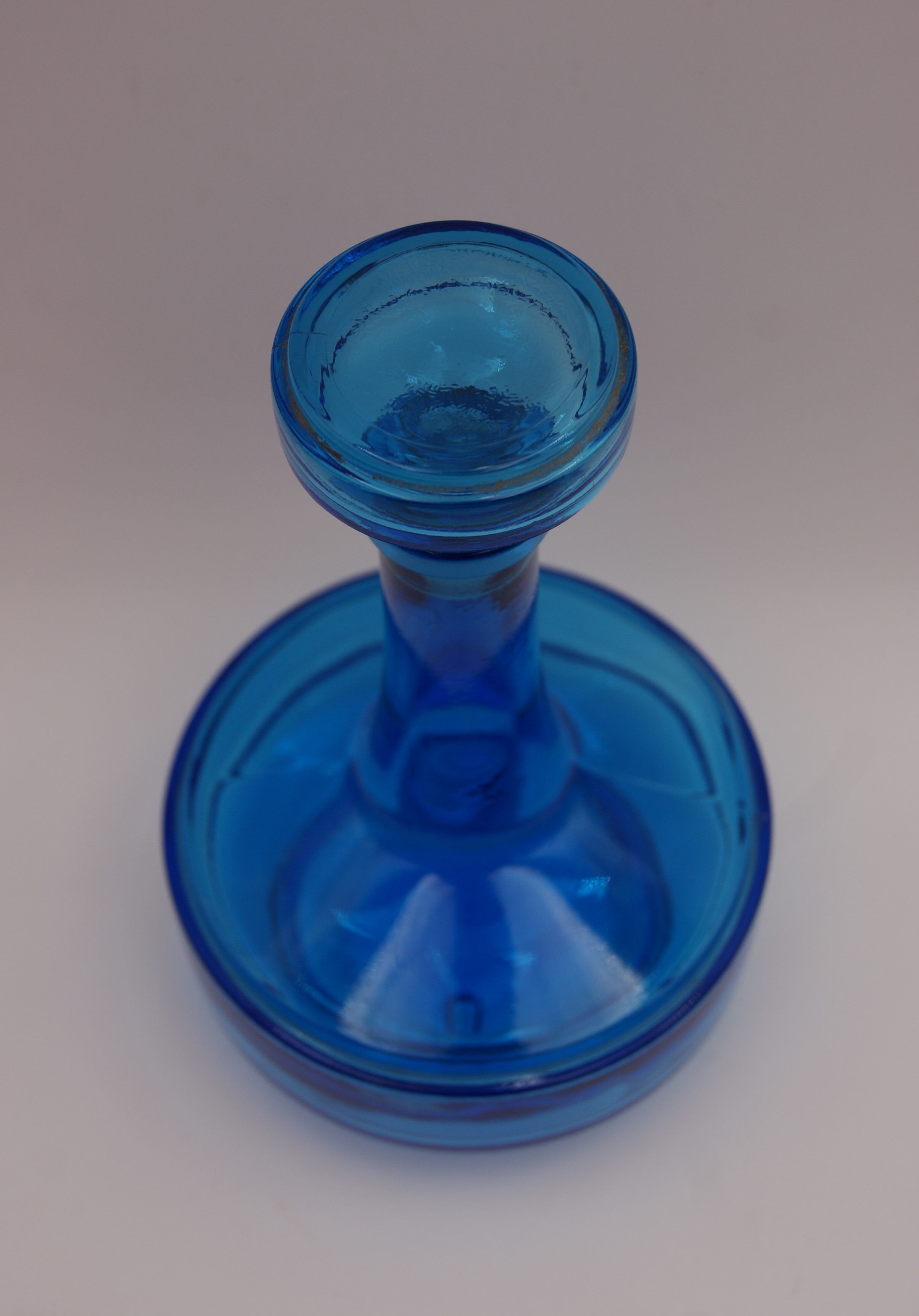 Vintage blue glass decanter