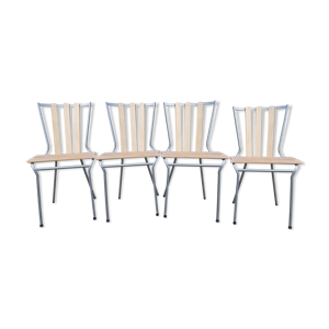 Lot de 4 chaises de bistrot fer