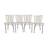 Lot de 4 chaises de bistrot fer et bois