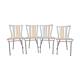 Lot de 4 chaises de bistrot fer et bois