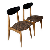 Chaises retapissées x2, années 60
