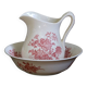 Toilet set (pitcher and basin) in earthenware from the Crown Devon factory
