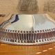 Silver metal bread basket openwork punched