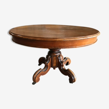 Table ovale à manger Napoléon III avec 3 allonges