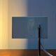 Mid-century minimalist German table lamp in cube by Kaiser Idell Leuchten, 1960s.