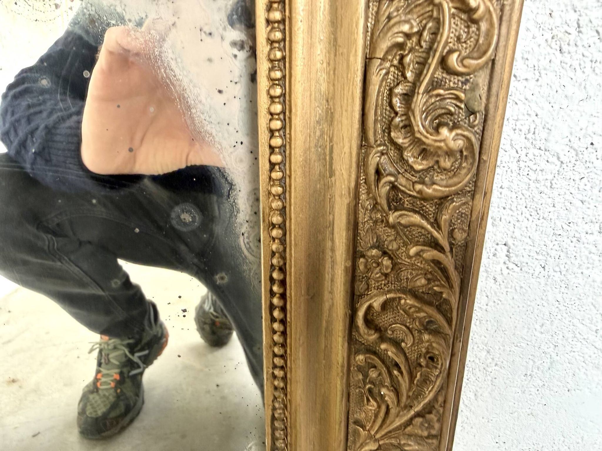 Miroir ancien au mercure, XIXe siècle