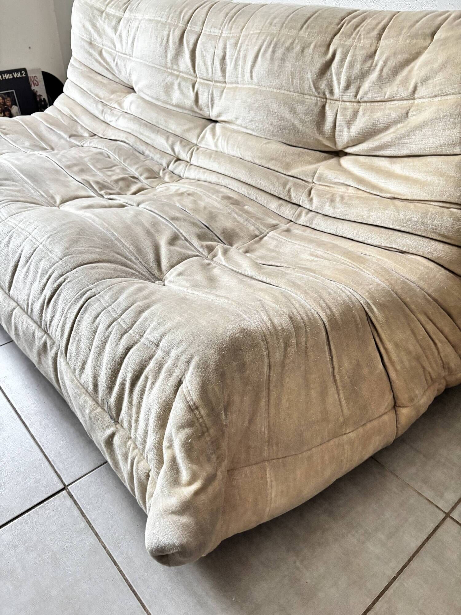 Togo Ensemble Ligne Roset vintage – 3-seater sofa and armchair