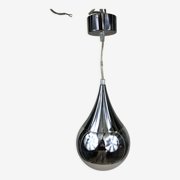 Suspension drop in chromed metal and glass globe