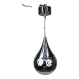 Suspension drop in chromed metal and glass globe