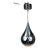 Suspension goutte en métal chromé et globe en verre