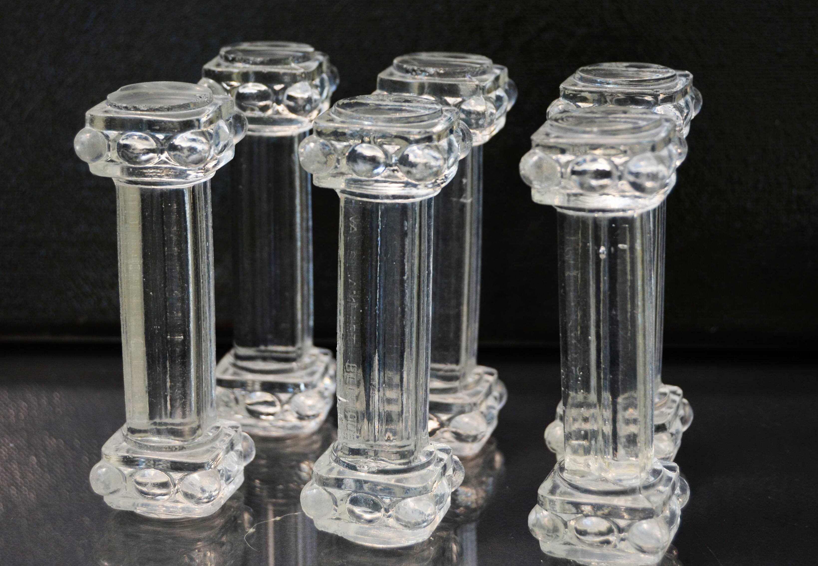 Lot of 10 Mid Century Val Saint Lambert Crystal Knife Rests