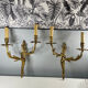 2 antique wall sconces in gilded bronze, Louis XV style