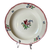 Round dish in Gien Earthenware, handmade Lorraine decor, 31 cm