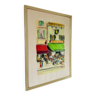 Old painting, gouache on paper