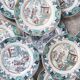 12 plates with large dish, Boch Frères Canton