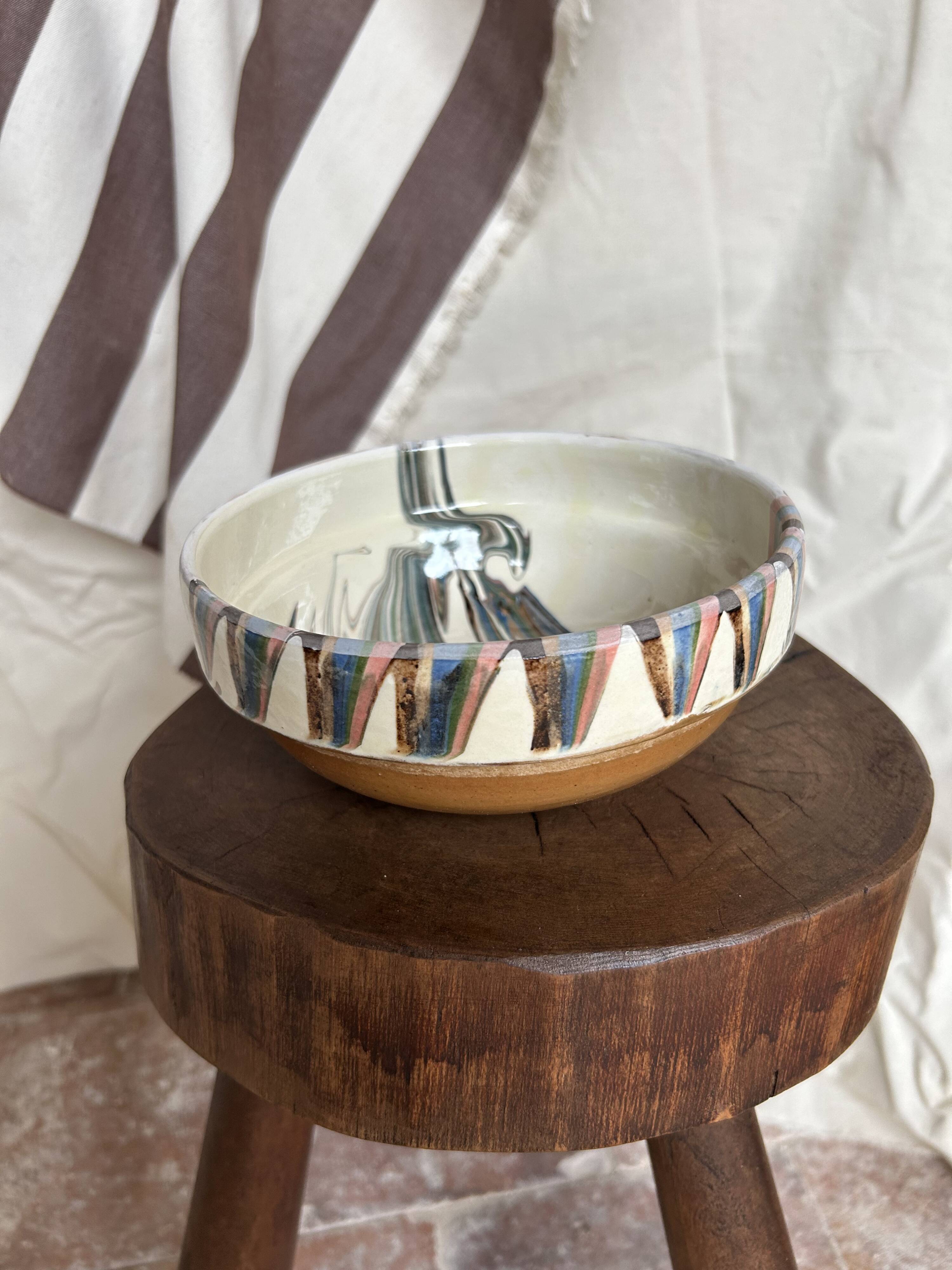 Painted terracotta bowl