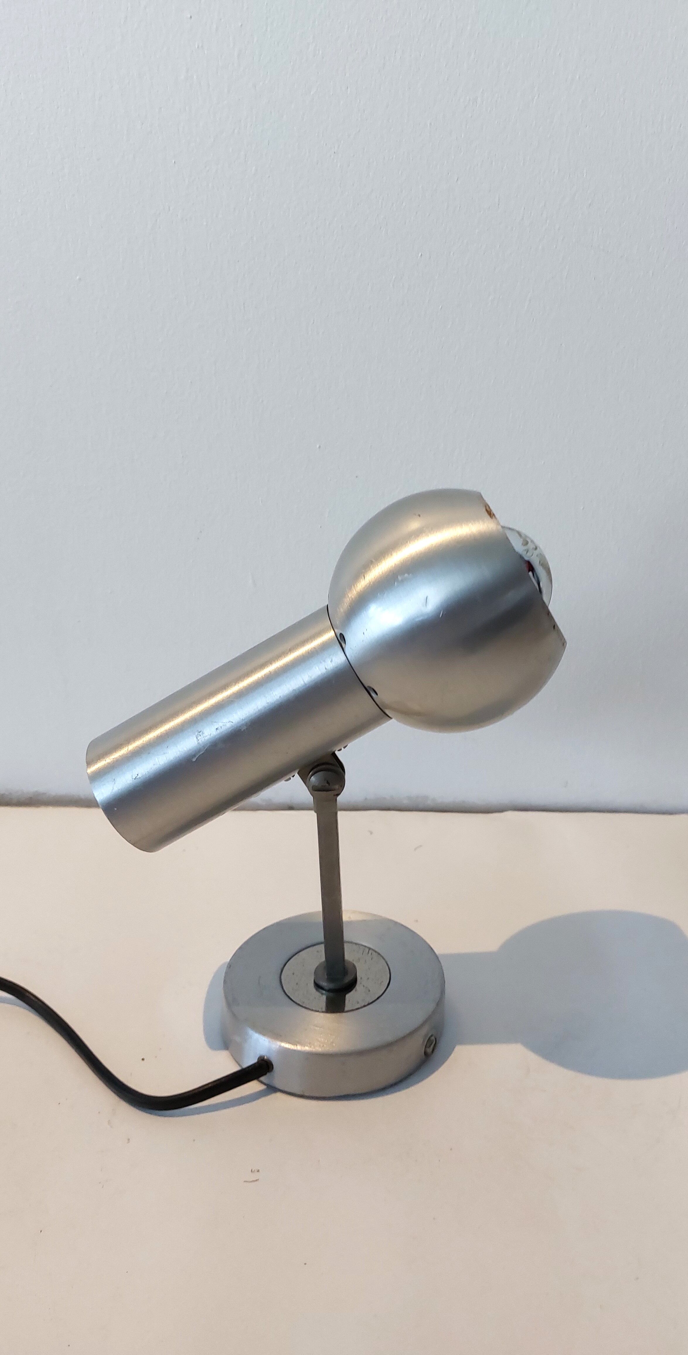 Adjustable wall lamp in brushed aluminum 1960/70