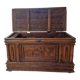 Antique carved oak chest