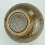 Vase strehla rda fat lava cruche glaçure de lave brune avec modèle jaune 9017