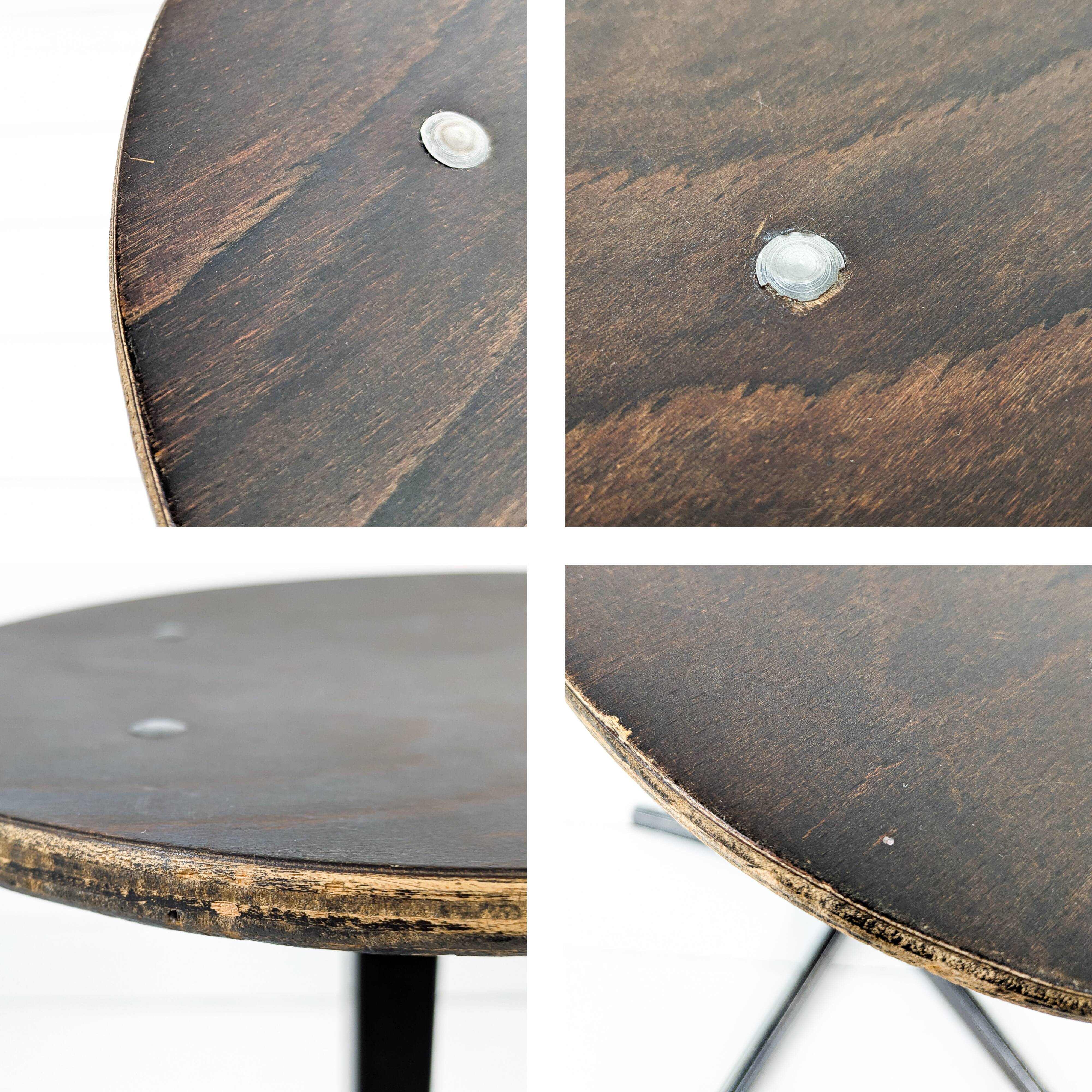 Tabouret industriel en métal, piètement étoile