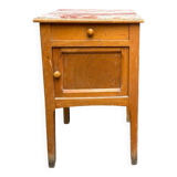 Marble and wood bedside table