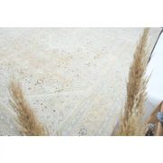 1970s Vintage Persian Handmade Wool Cotton Light Beige Area Rug 304x408
