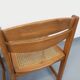 Pair of vintage sleigh chairs in beech wood and cane from the 70s