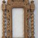 Fronton de porte en bois sculpture vintage wall art antique