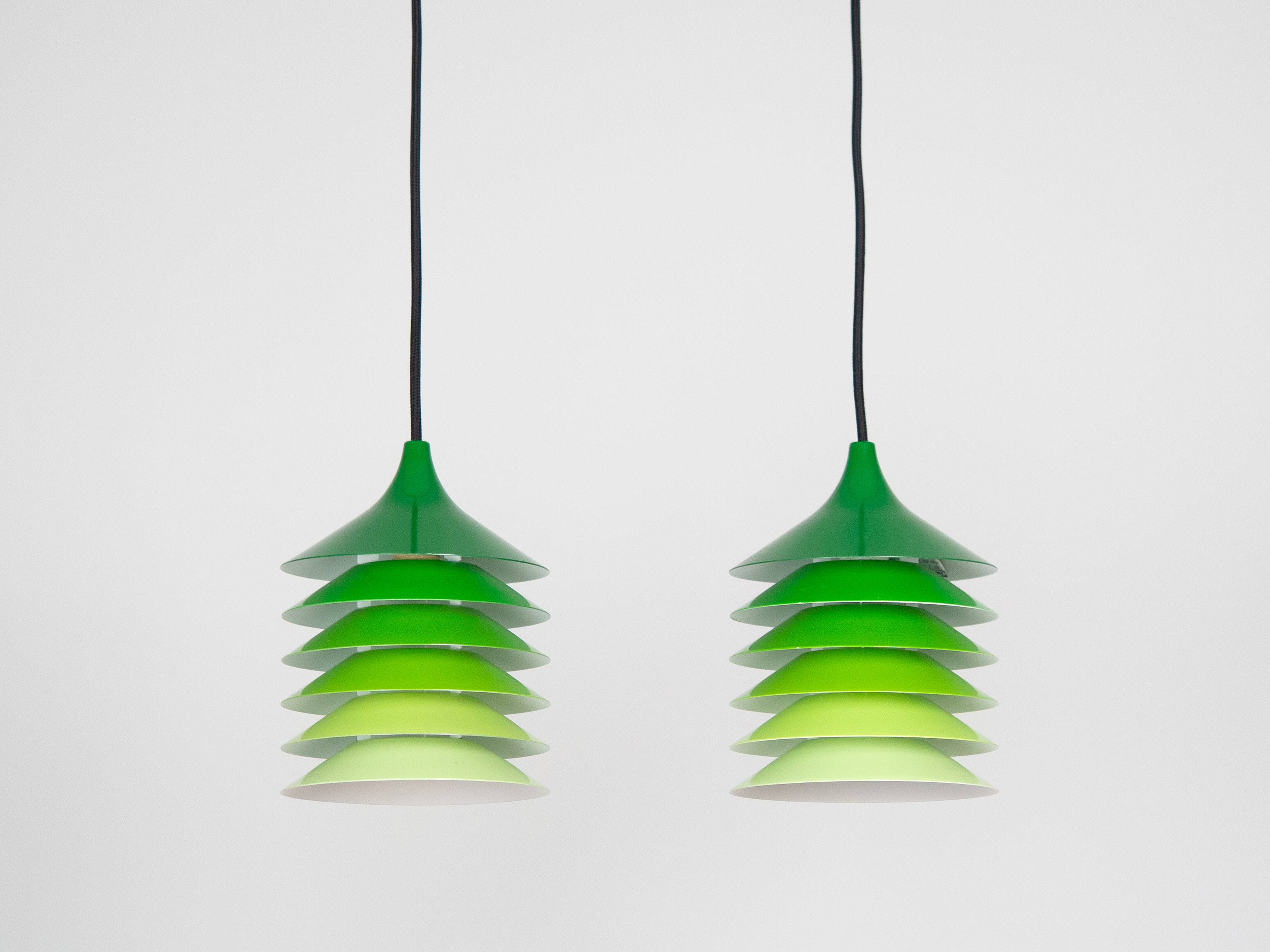 Pair of vintage Danish Duett pendants by Bent Gentzel Boysen, IKEA, 19