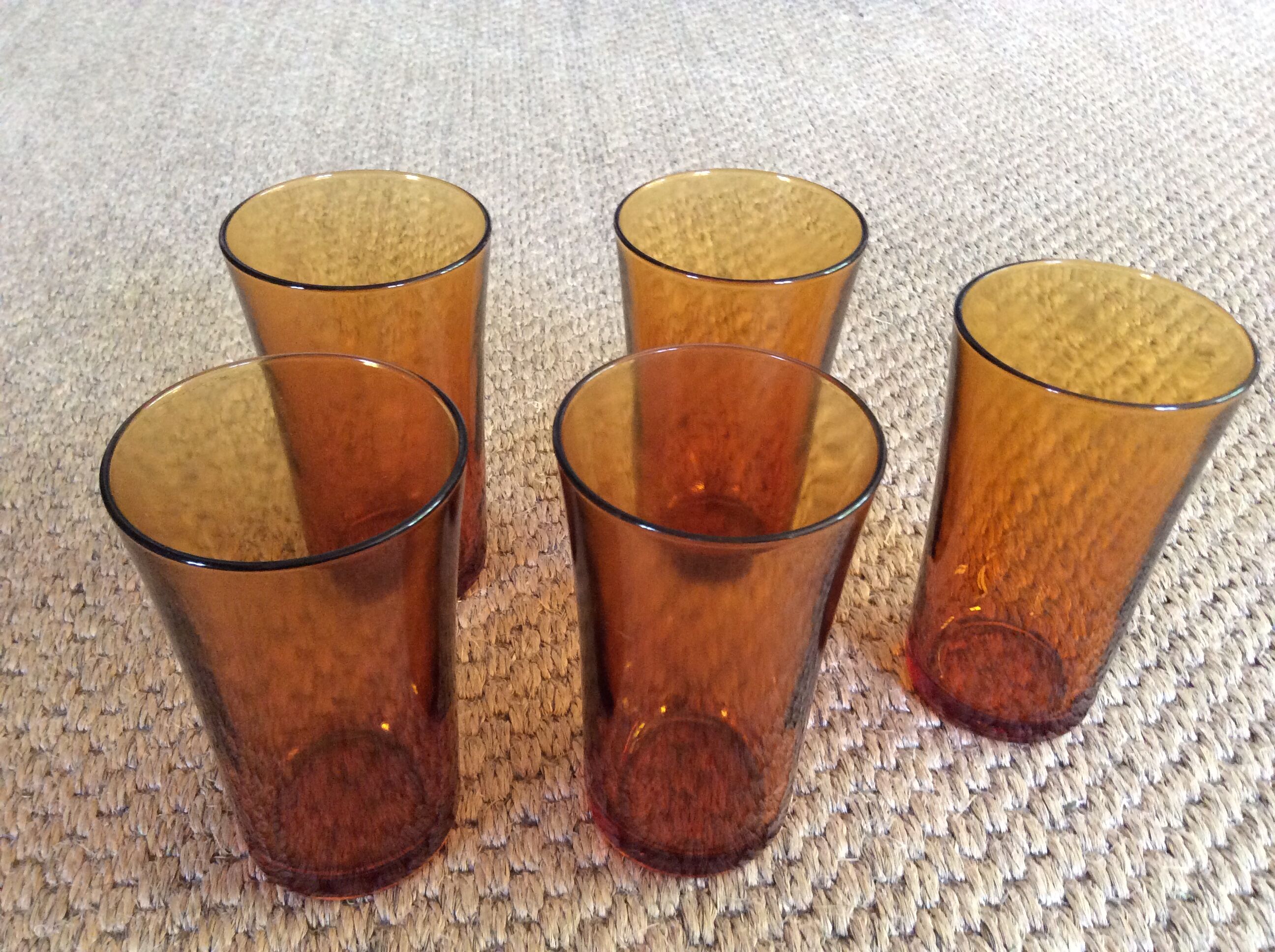 Series of 5 vintage glasses