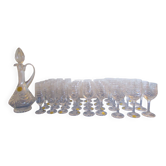 Service de verres à pied en cristal, 37 pièces, modèle : Gérard