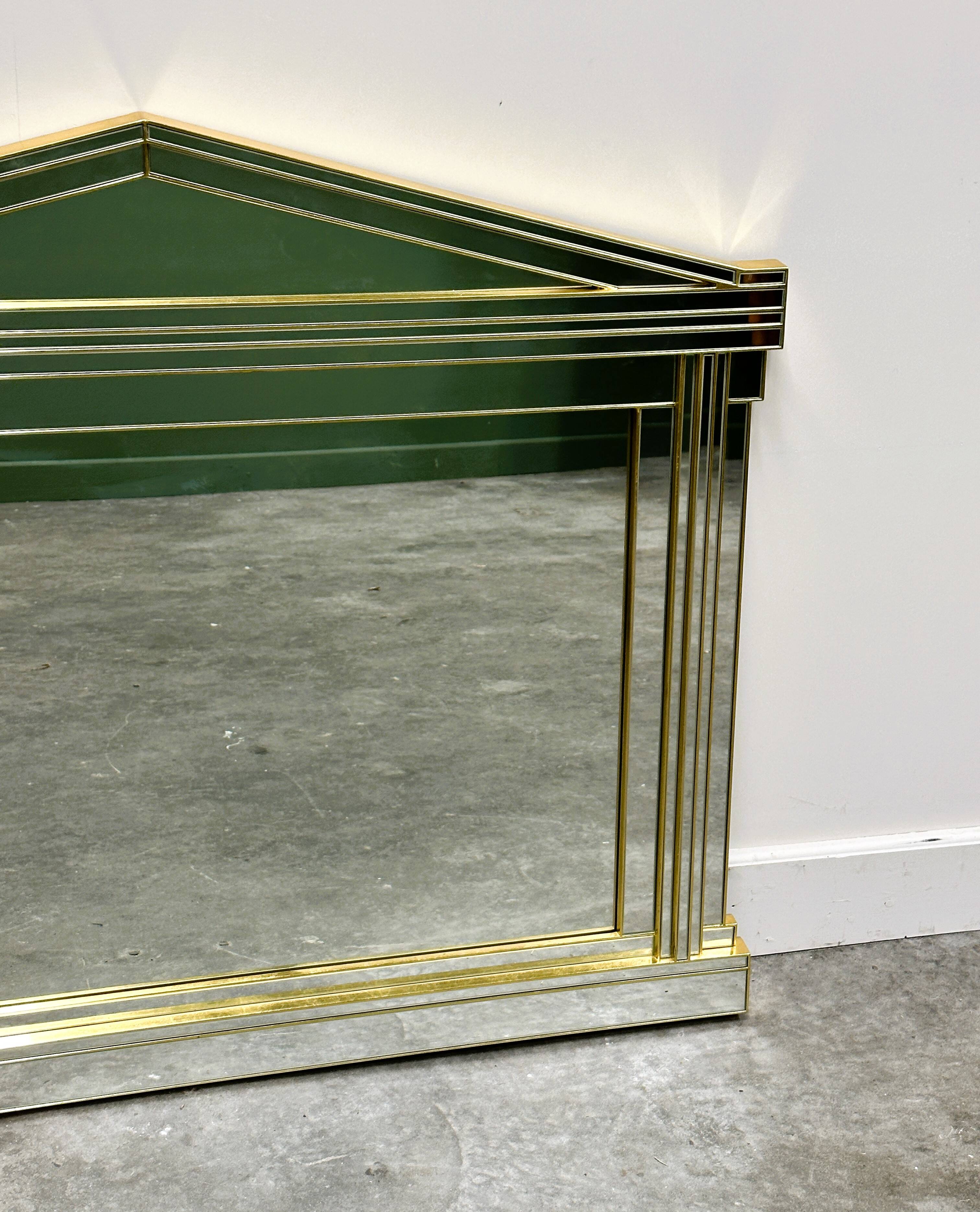 Large Vintage Horizontal Hollywood Regency Mirror by De Knudt, Belgium 1980