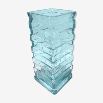 Modernist turquoise glass vase
