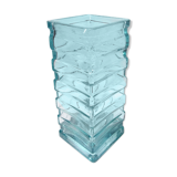 Vase verre turquoise  moderniste