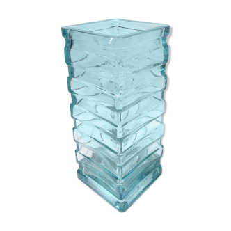 Modernist turquoise glass vase