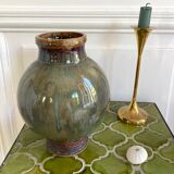 Vase ball glazed pottery signed