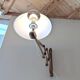 Scissor lamp or vintage wooden scissor wall light with fabric lampshade