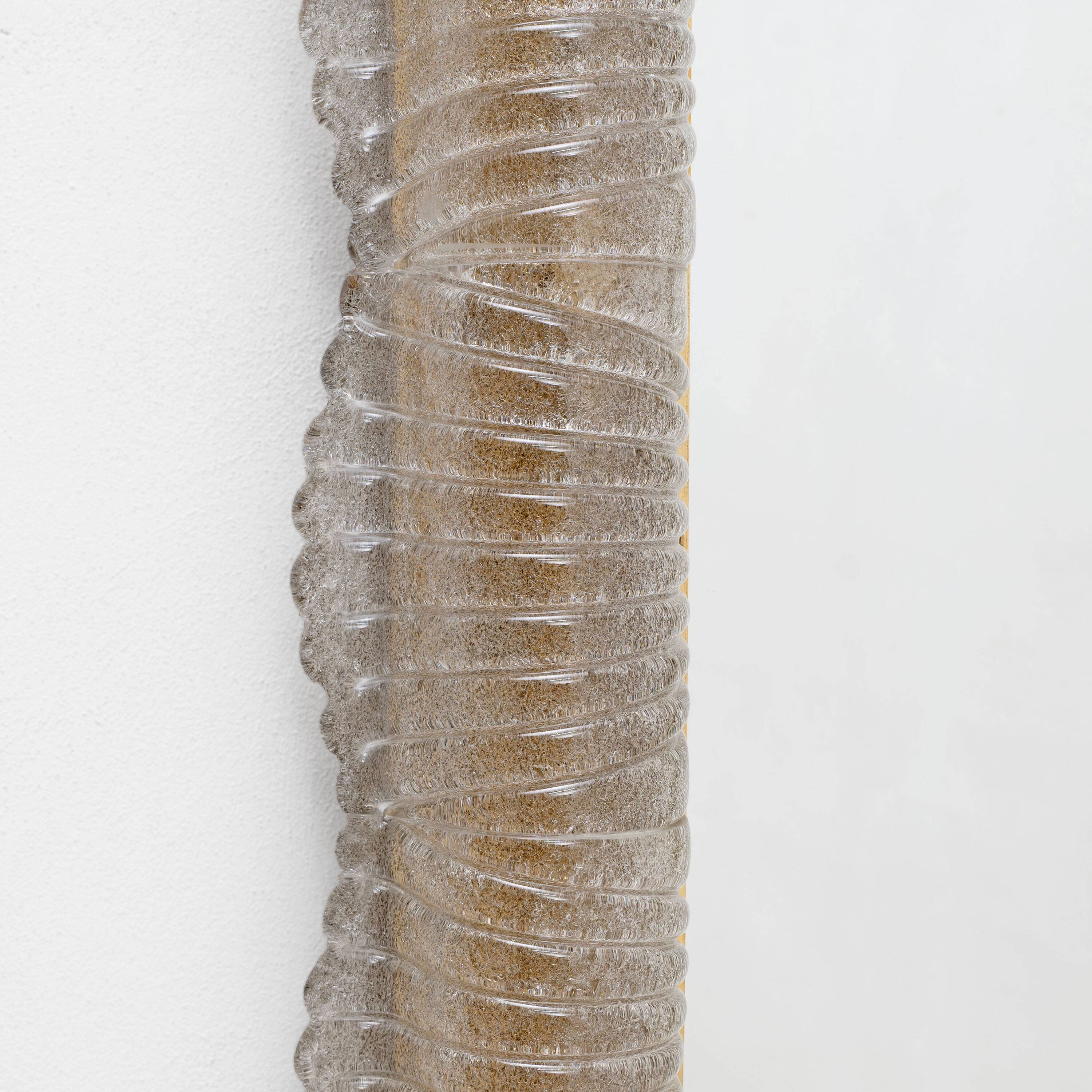 Mid-century Modern Italian Sculptural Backlit Mirror in Murano Glass Brass