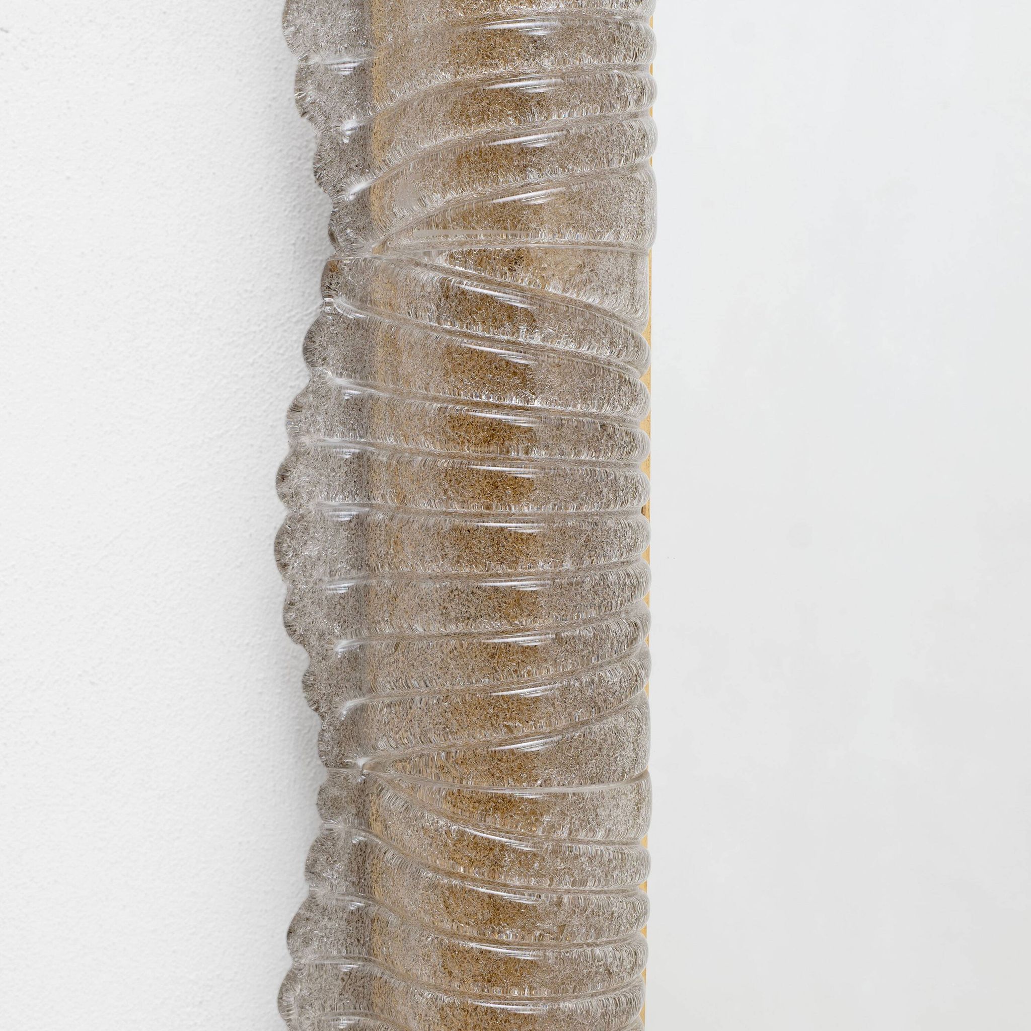 Mid-century Modern Italian Sculptural Backlit Mirror in Murano Glass Brass