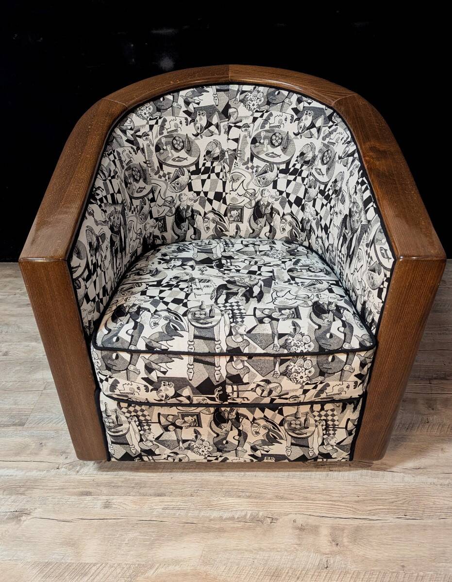 Art Deco swivel armchair