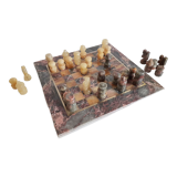 Chess game with vintage onyx board