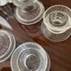 Series 6 vintage candlesticks pressed molded glass paste
