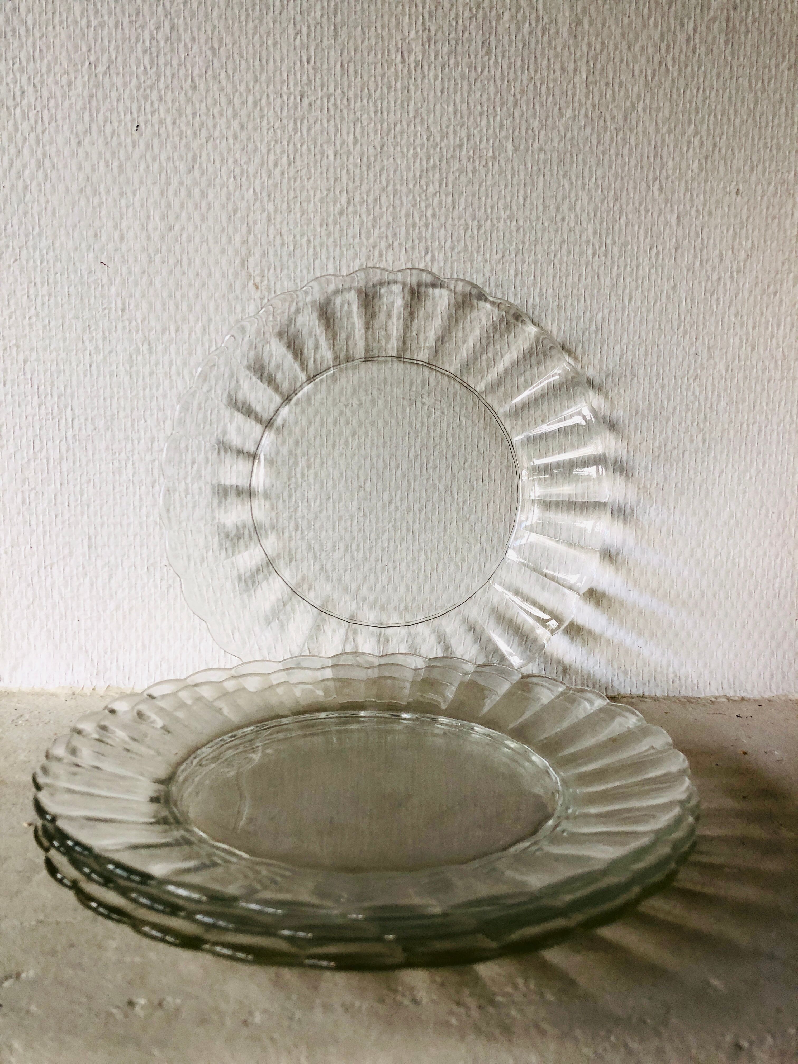 4 flat plates Duralex Oil Lesieur